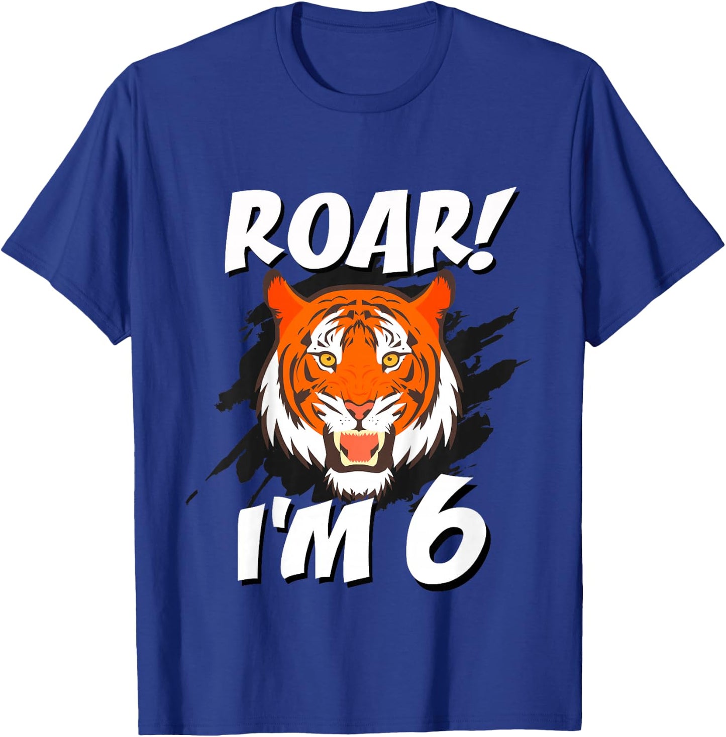 6 Year Old Tiger Birthday Party Tigers Roar Safari 6th Gift T-Shirt - T-Shirt | Royal