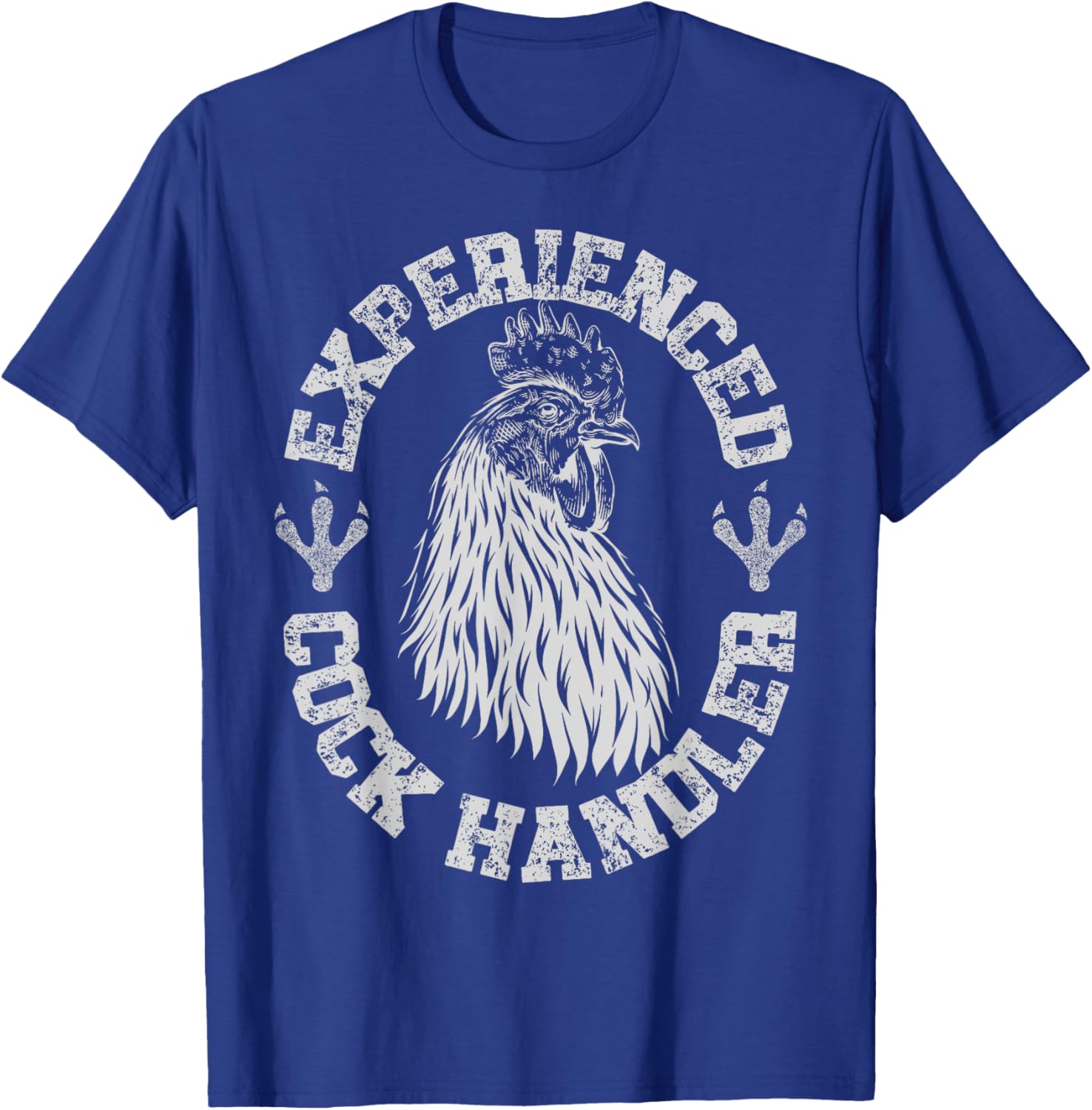 Vintage Experienced Cock Handler Funny Chicken Farmer Humor T-Shirt - T-Shirt | Royal