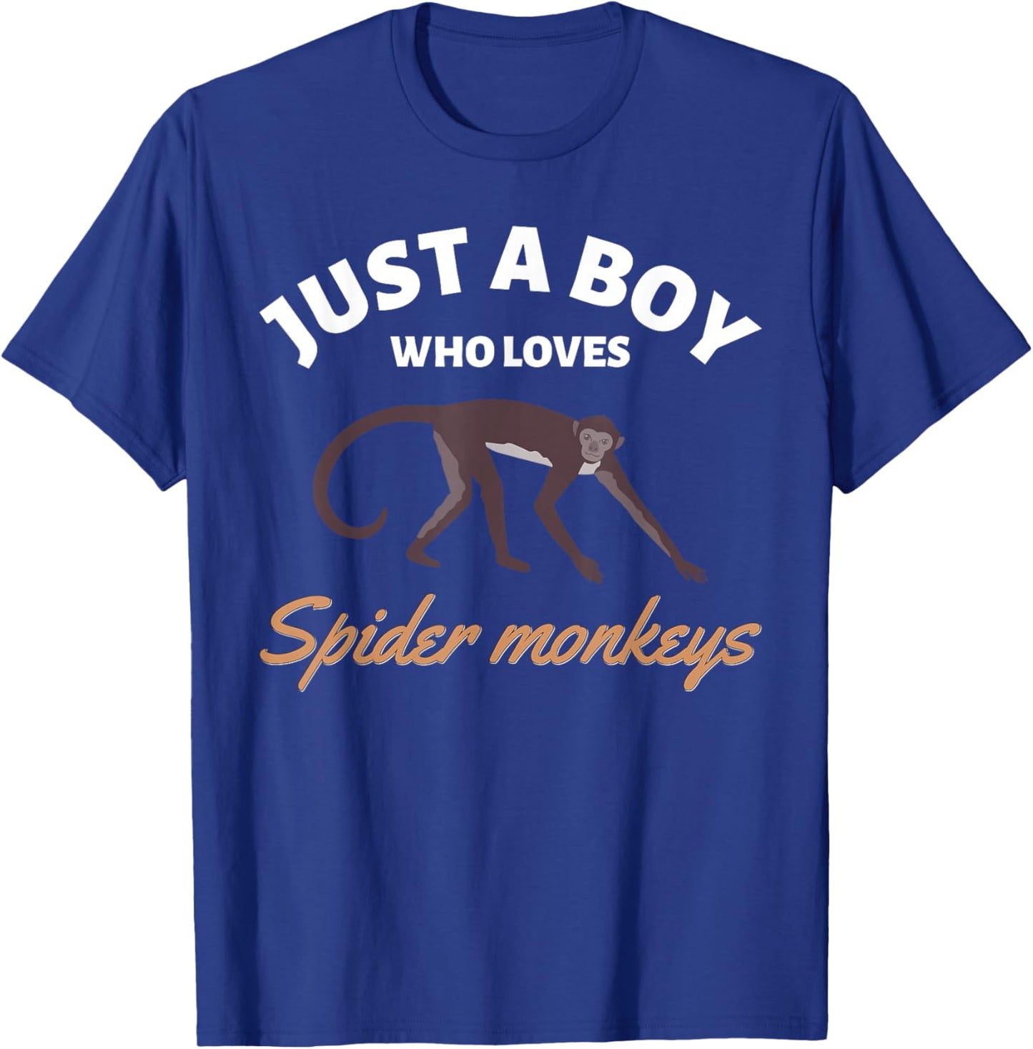 Just A Boy Who Loves Spider Monkeys Endangered Monkey T-Shirt - T-Shirt | Royal