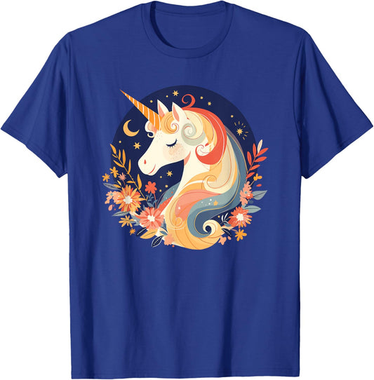 Majestic Sunset Unicorn Art Mystical Creature Fantasy T-Shirt - T-Shirt | Royal