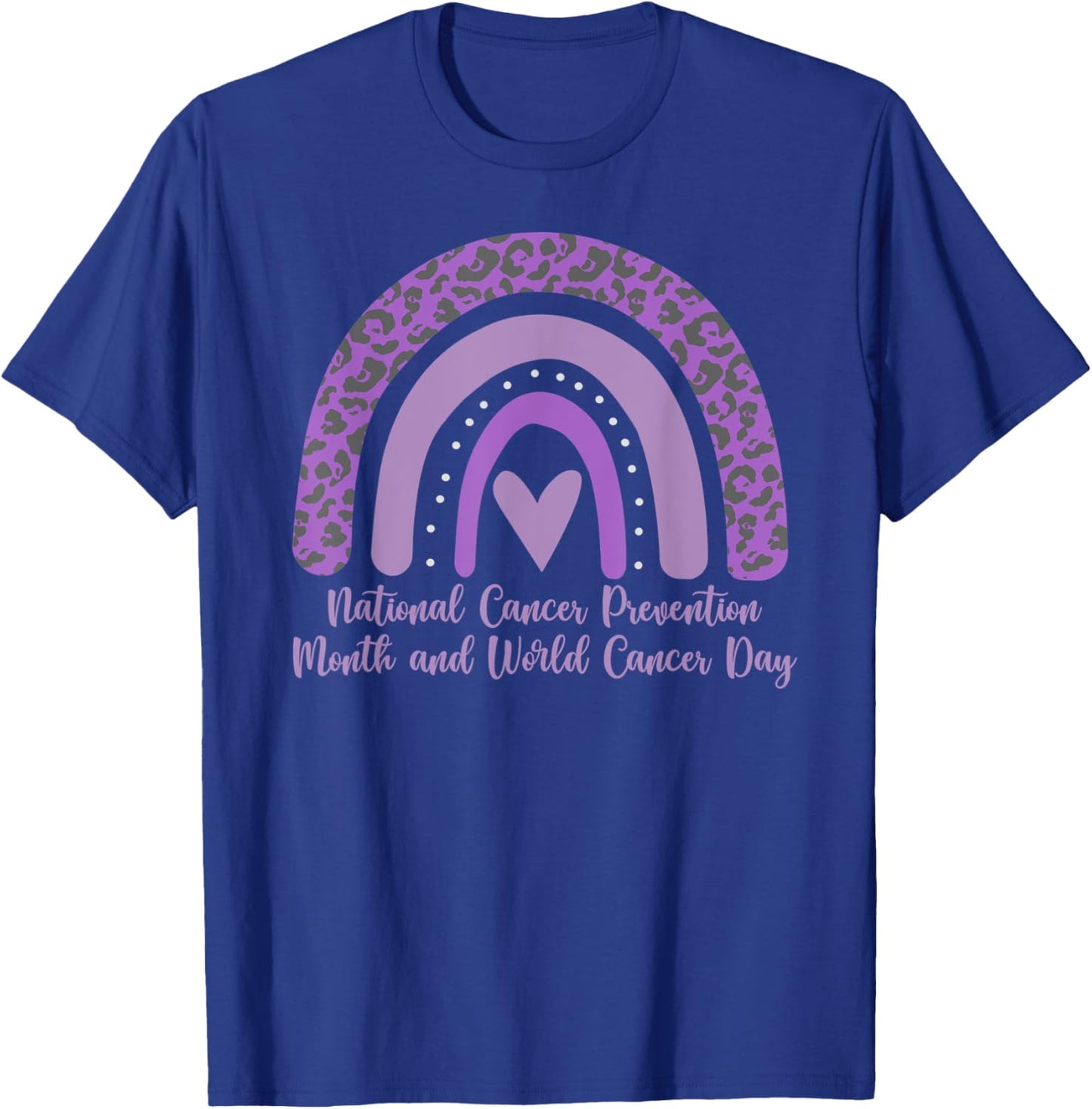 lavender rainbow Cancer Prevention Month World Cancer Day T-Shirt - T-Shirt | Royal