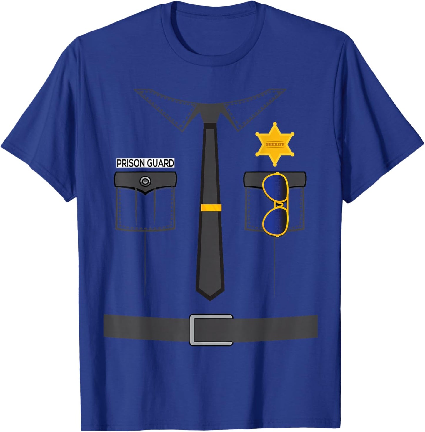Prison Guard Correctional Officer Easy Halloween Costume Fun T-Shirt - T-Shirt | Royal
