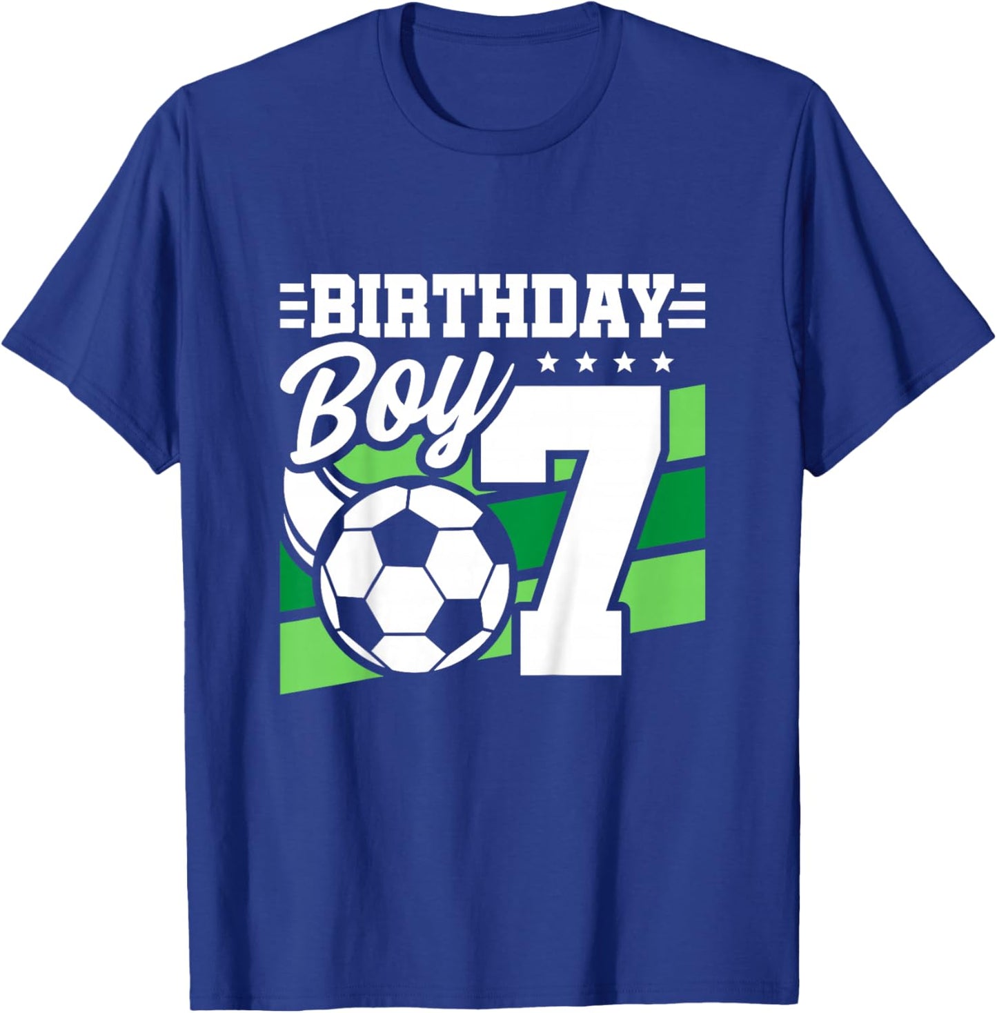 Kids Soccer Birthday Party - 7 Year Old Boy - 7th Birthday T-Shirt - T-Shirt | Royal