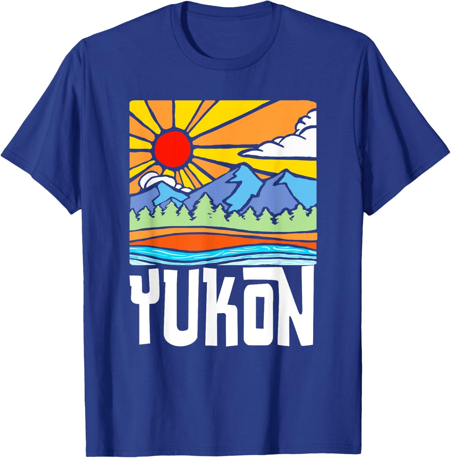 Yukon Canada Artistic Nature & Mountains Vintage Graphic T-Shirt - T-Shirt | Royal