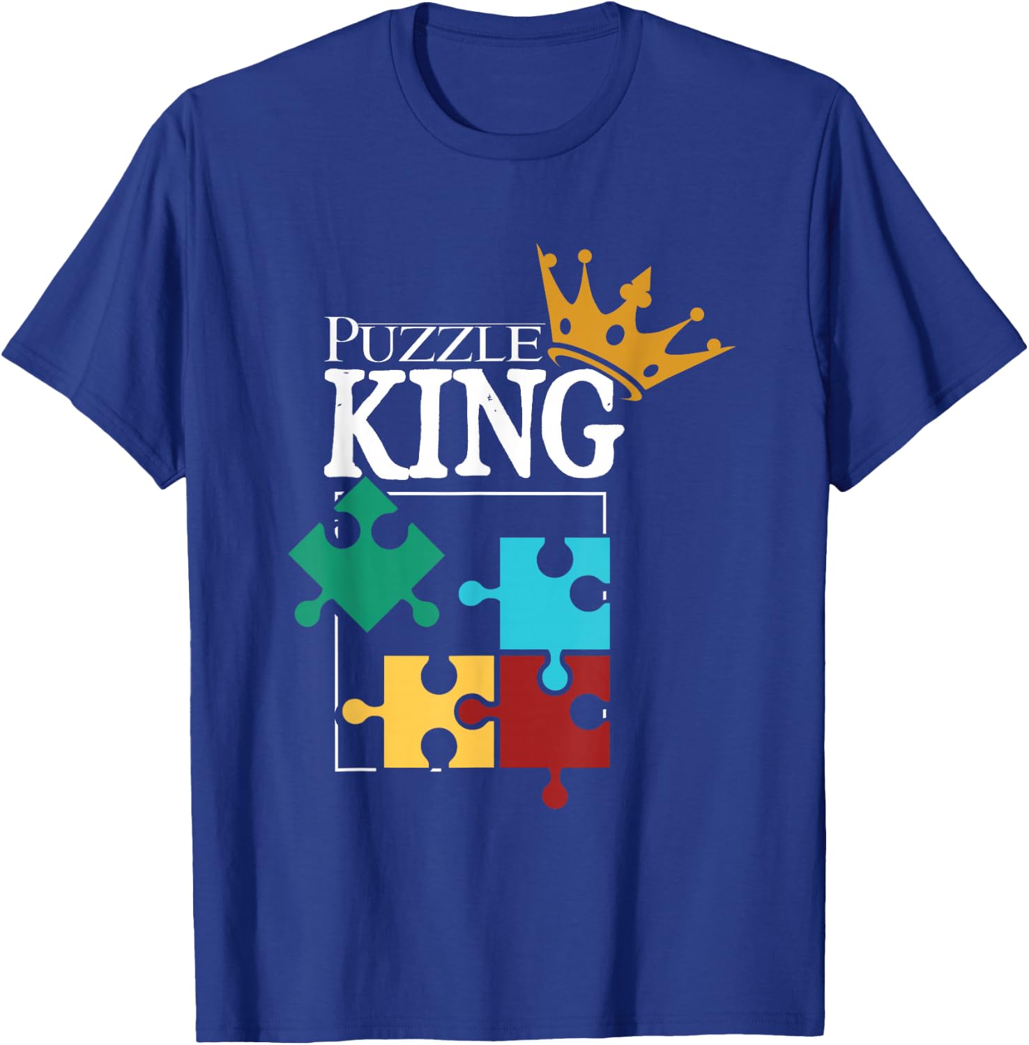 Puzzle King | Puzzle Lovers | Puzzle Pieces T-Shirt - T-Shirt | Royal