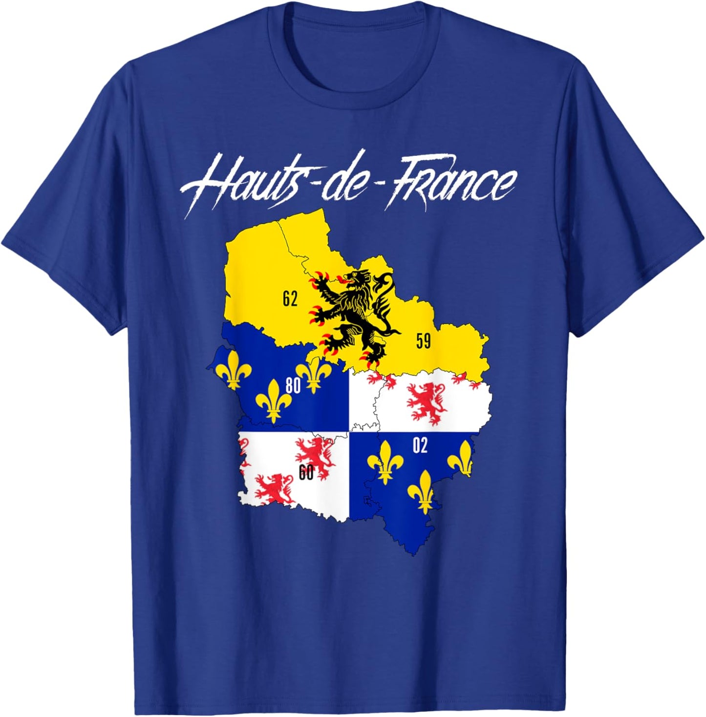 Map Flag of Hauts-de-France, French Region T-Shirt - T-Shirt | Royal