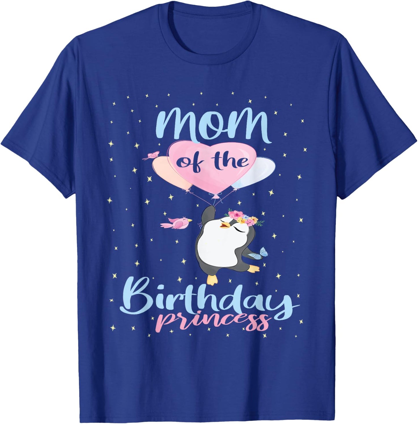 Mom Of The Birthday Princess Penguin Girls B-day Party T-Shirt - T-Shirt | Royal