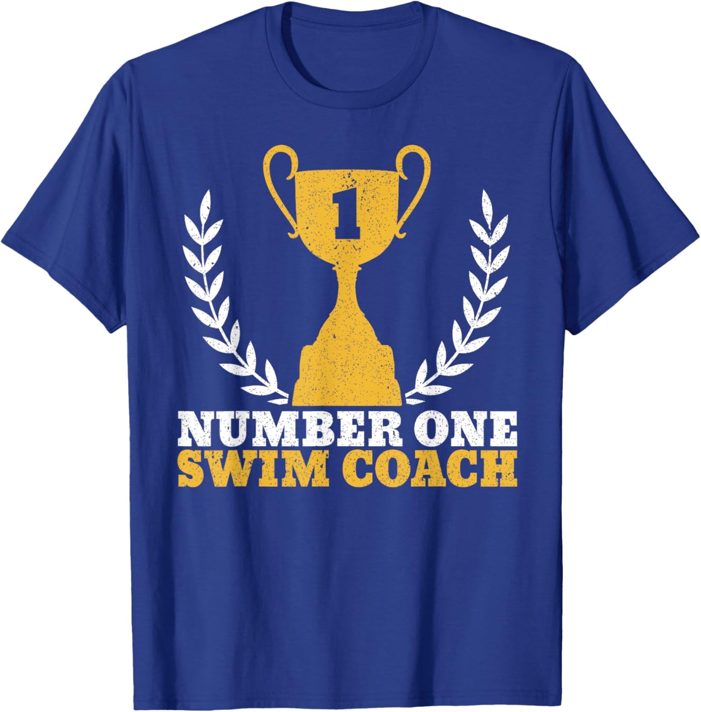 Number One Swim Coach Head Trainer Coaching Swimming T-Shirt - T-Shirt | Royal