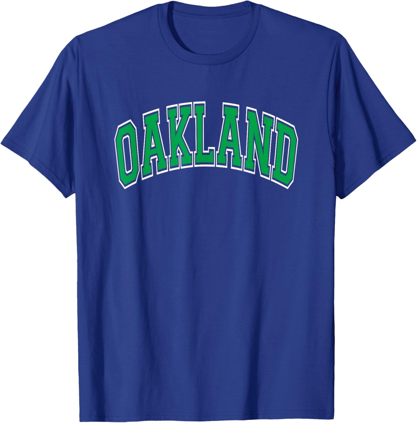 Oakland Arched Green Text T-Shirt - T-Shirt | Royal