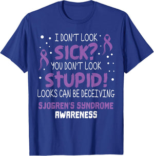 Sjogrens Syndrome Awareness Ribbon T Shirts T-Shirt - T-Shirt | Royal