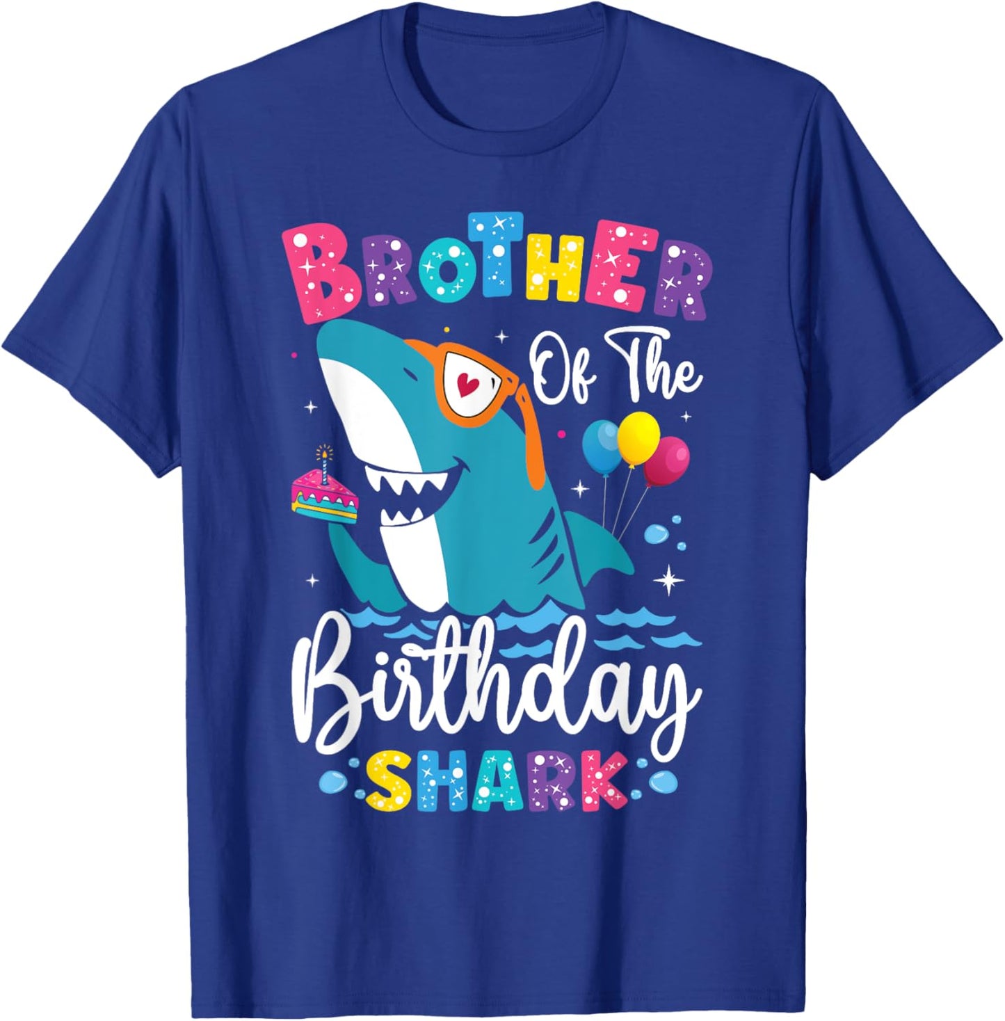 Brother of the Shark Birthday Big Bro Matching Family T-Shirt - T-Shirt | Royal