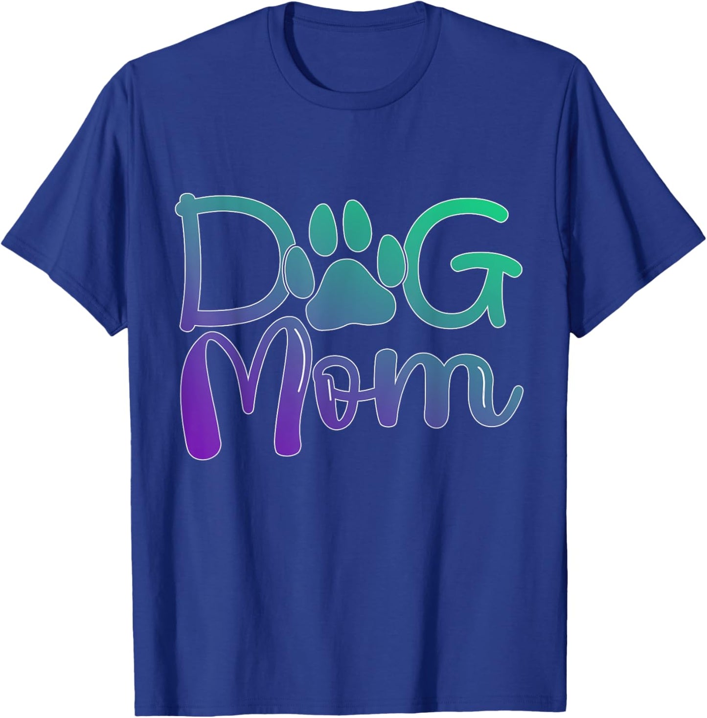 Green Purple Dog mom paw print Dogs mother owner pet lover Women Kids T-Shirt - T-Shirt | Royal