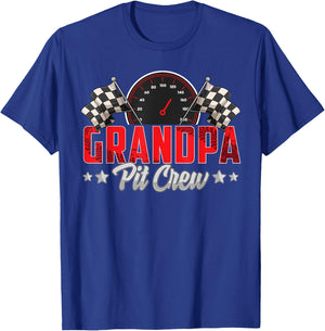 Race Car Birthday Party Racing Family Grandpa Pit Crew T-Shirt - T-Shirt | Royal