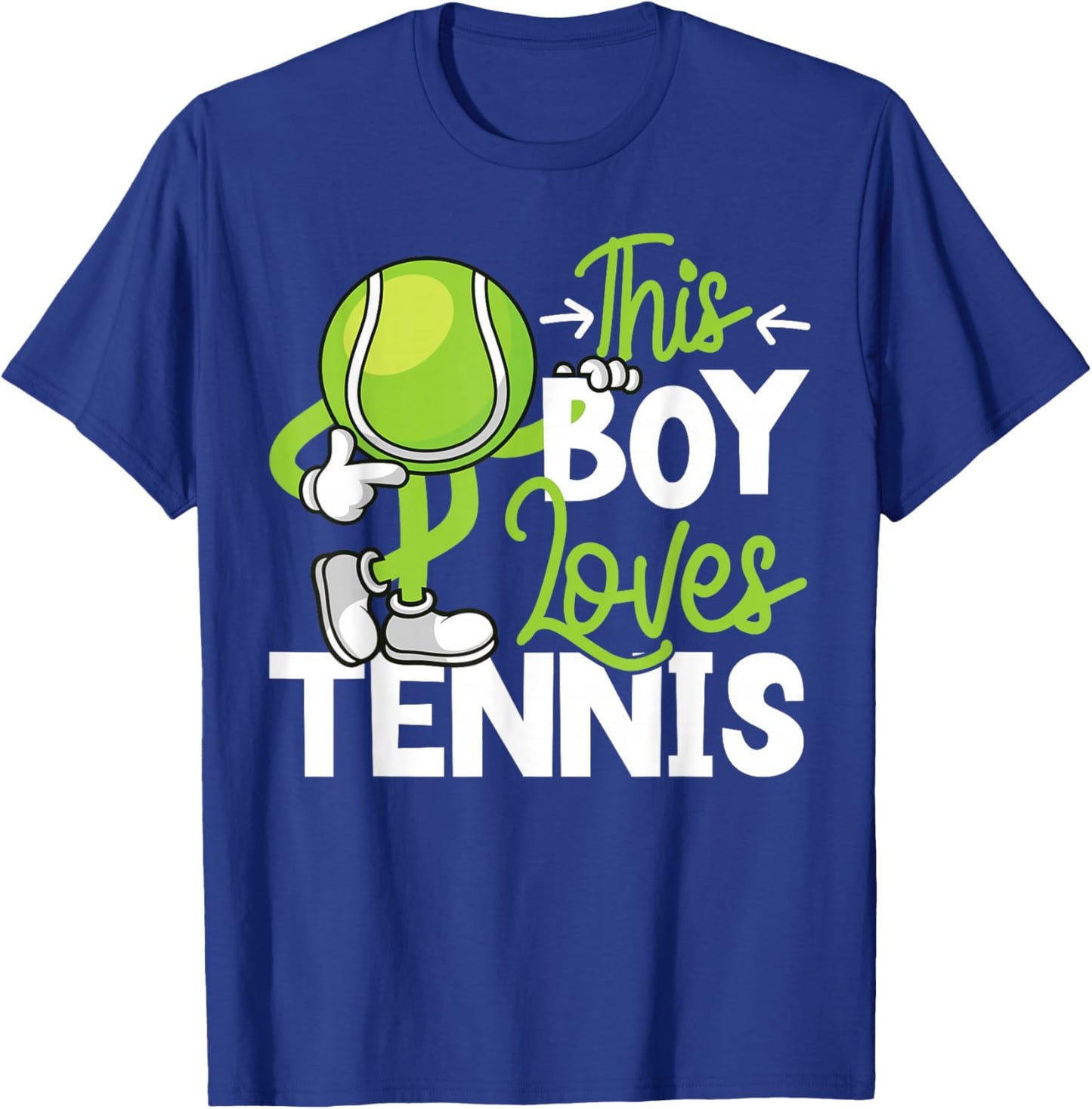 Funny Tennis Player Racket Boy This Boy Loves Tennis T-Shirt - T-Shirt | Royal