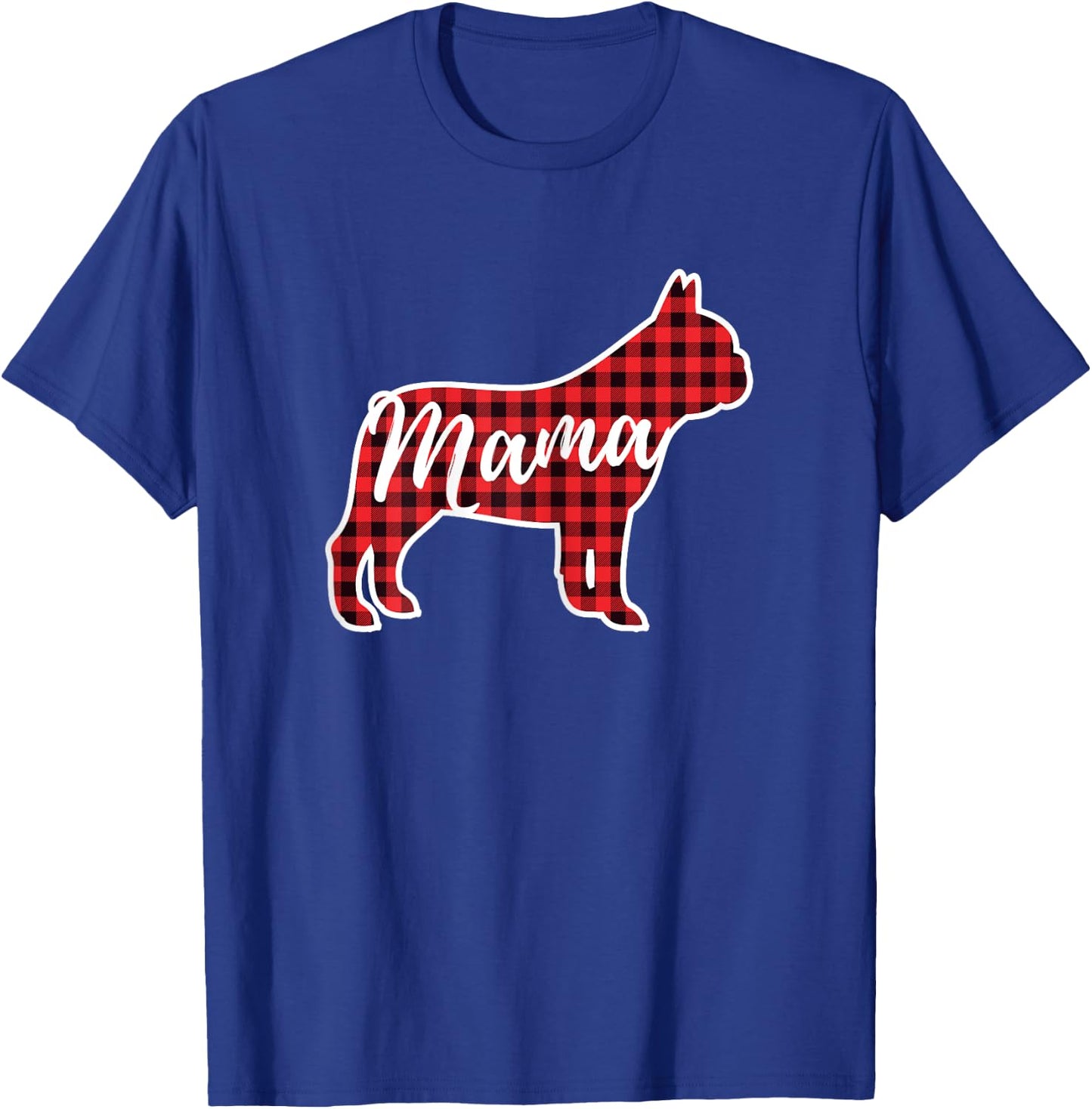 Red Plaid Mama French Bulldog Dog Mom Buffalo Pajama Shirt T-Shirt - T-Shirt | Royal