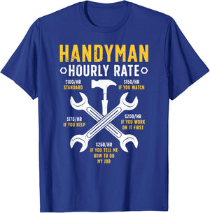 Handyman Hourly Rate Repairman Handymen T-Shirt - T-Shirt | Royal