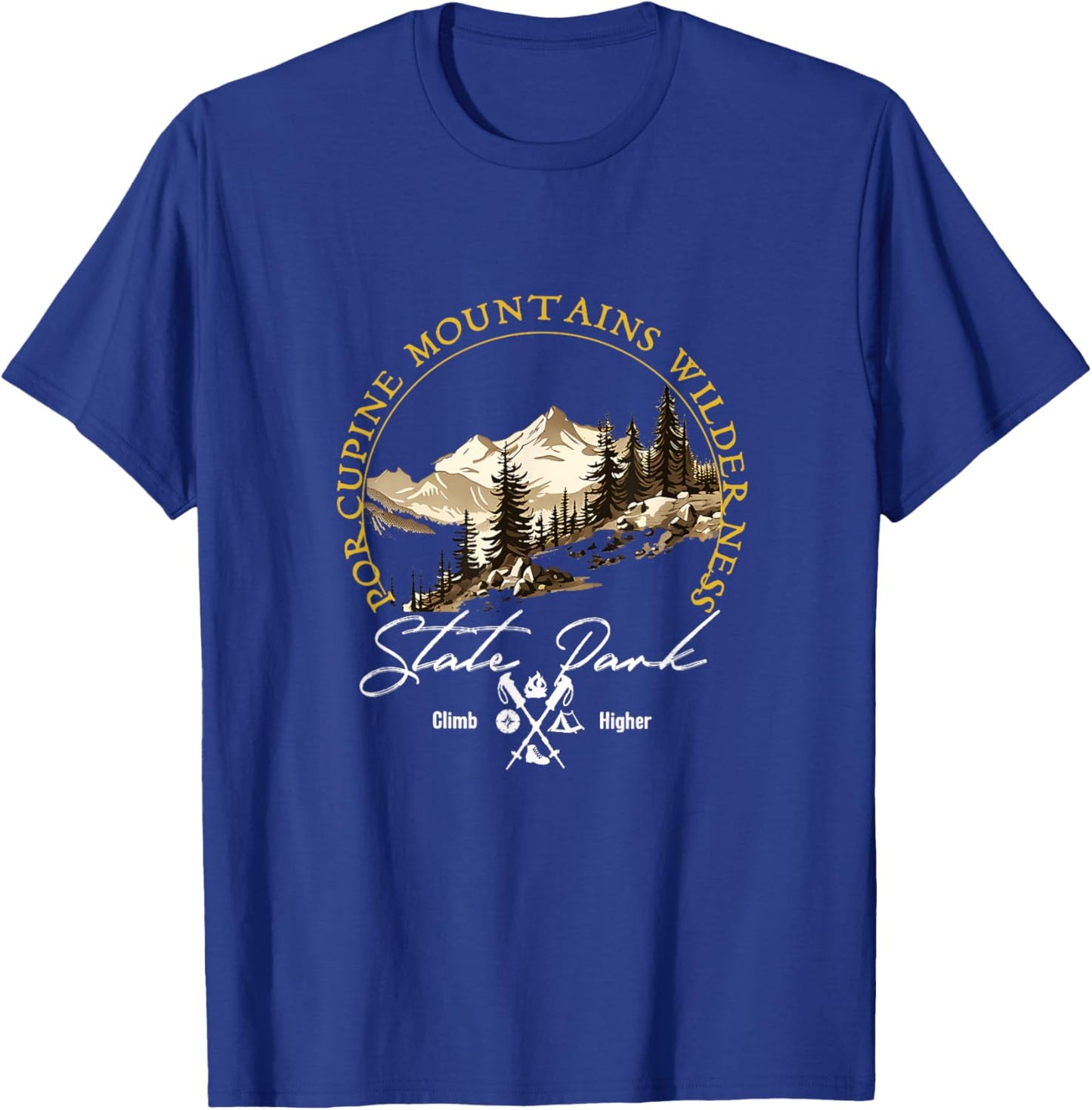 Porcupine Mountains Wilderness State Park Retro Apparel T-Shirt - T-Shirt | Royal