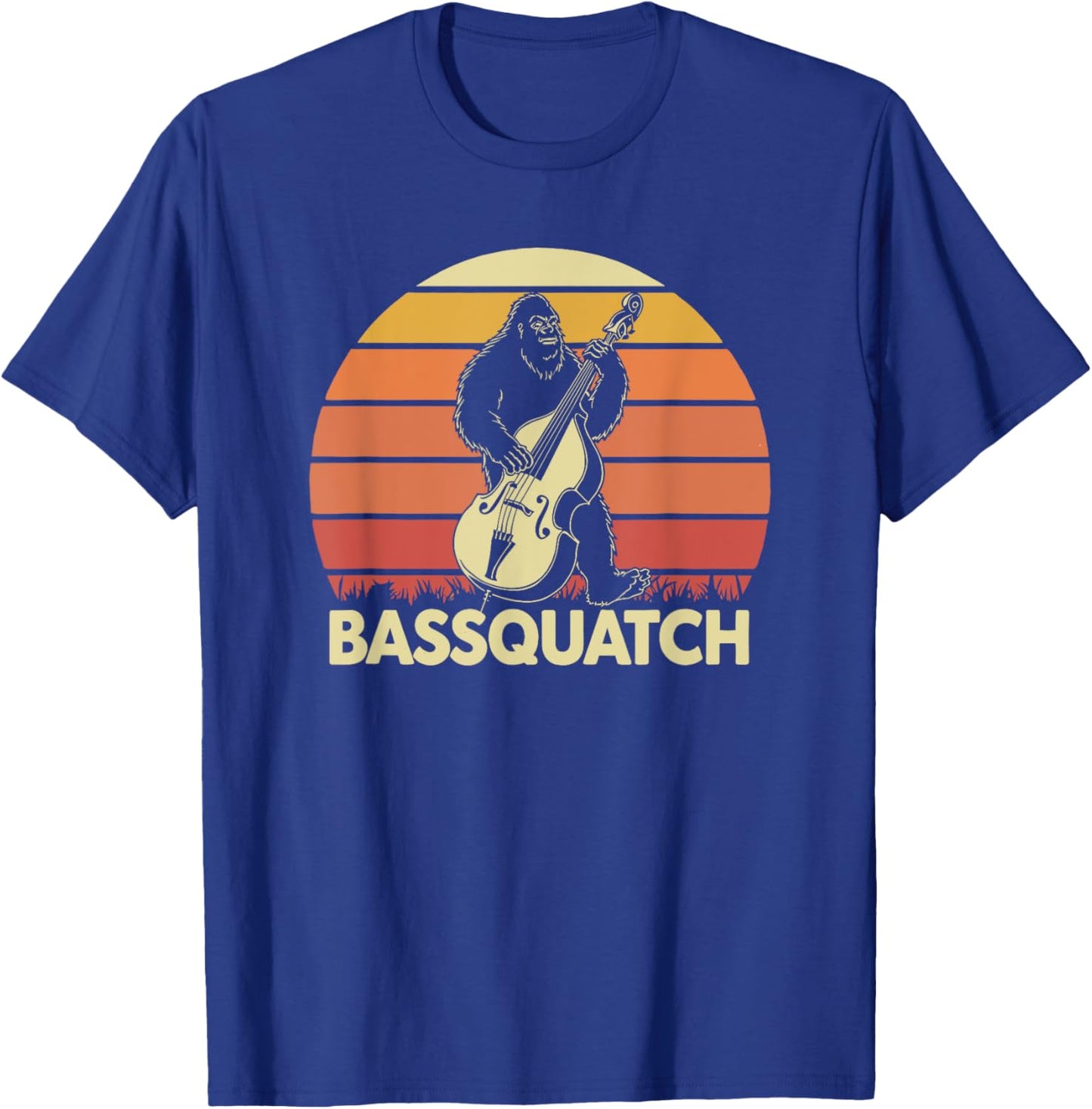 Bassquatch Bigfoot Double Bass Fiddle Upright Bass Sasquatch T-Shirt - T-Shirt | Royal