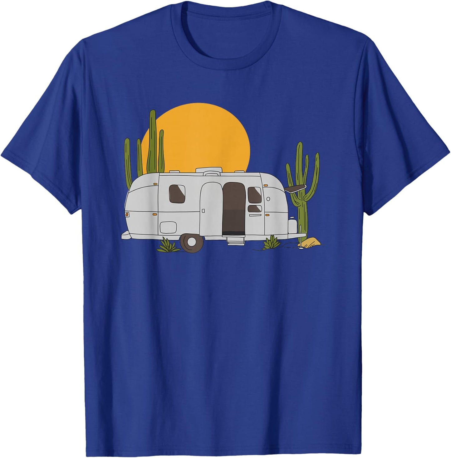 Vintage Retro Desert Sun Airstream Camping RV T-Shirt - T-Shirt | Royal