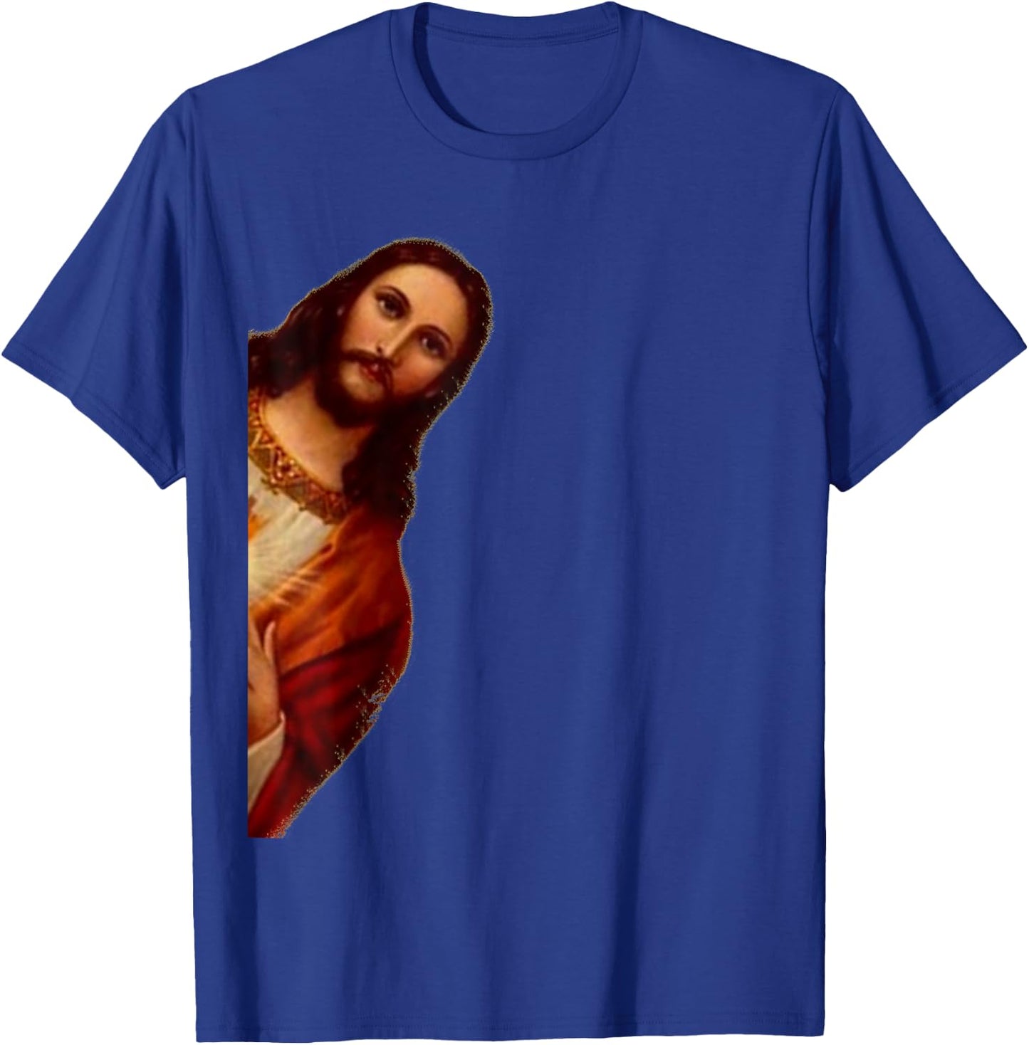 Jesus Peeking Out Funny shirt T-Shirt - T-Shirt | Royal