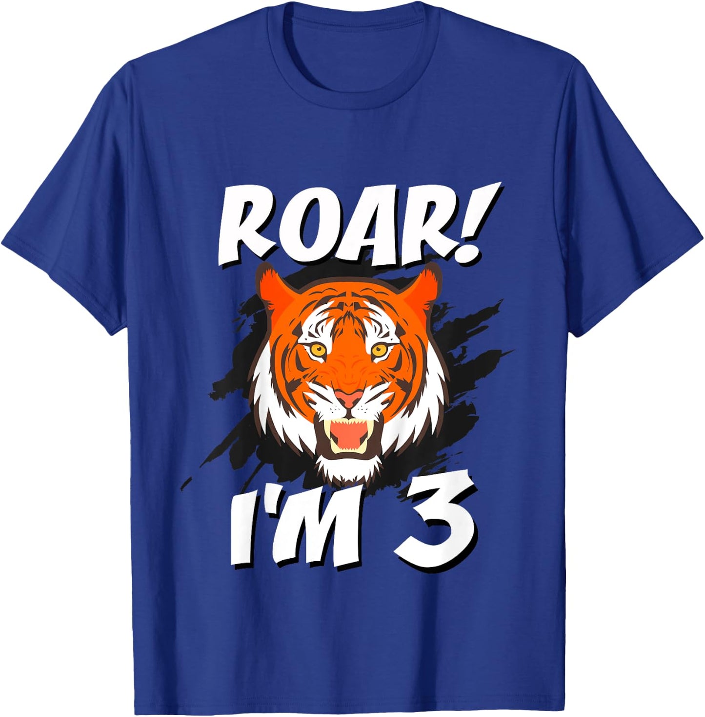3 Year Old Tiger Birthday Party Tigers Roar Safari 3rd Gift T-Shirt - T-Shirt | Royal