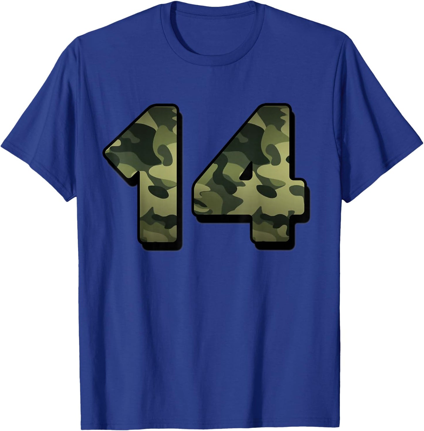 14th Birthday 14 Years Old Party Camouflage Gift T-Shirt - T-Shirt | Royal