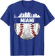 Vintage Miami Baseball Skyline Miami Baseball T-Shirt - T-Shirt | Royal