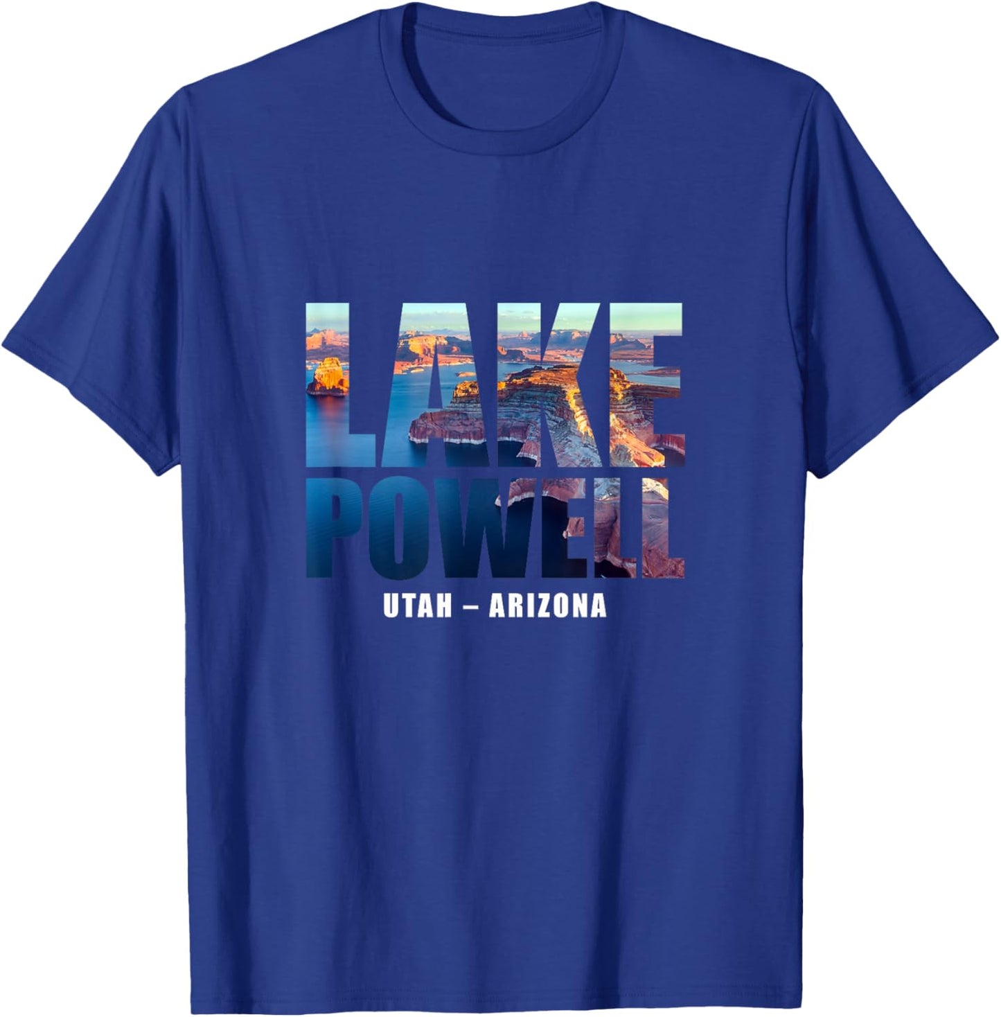 Lake Powell Landscape Inside Bold Letters Travel Souvenir T-Shirt - T-Shirt | Royal