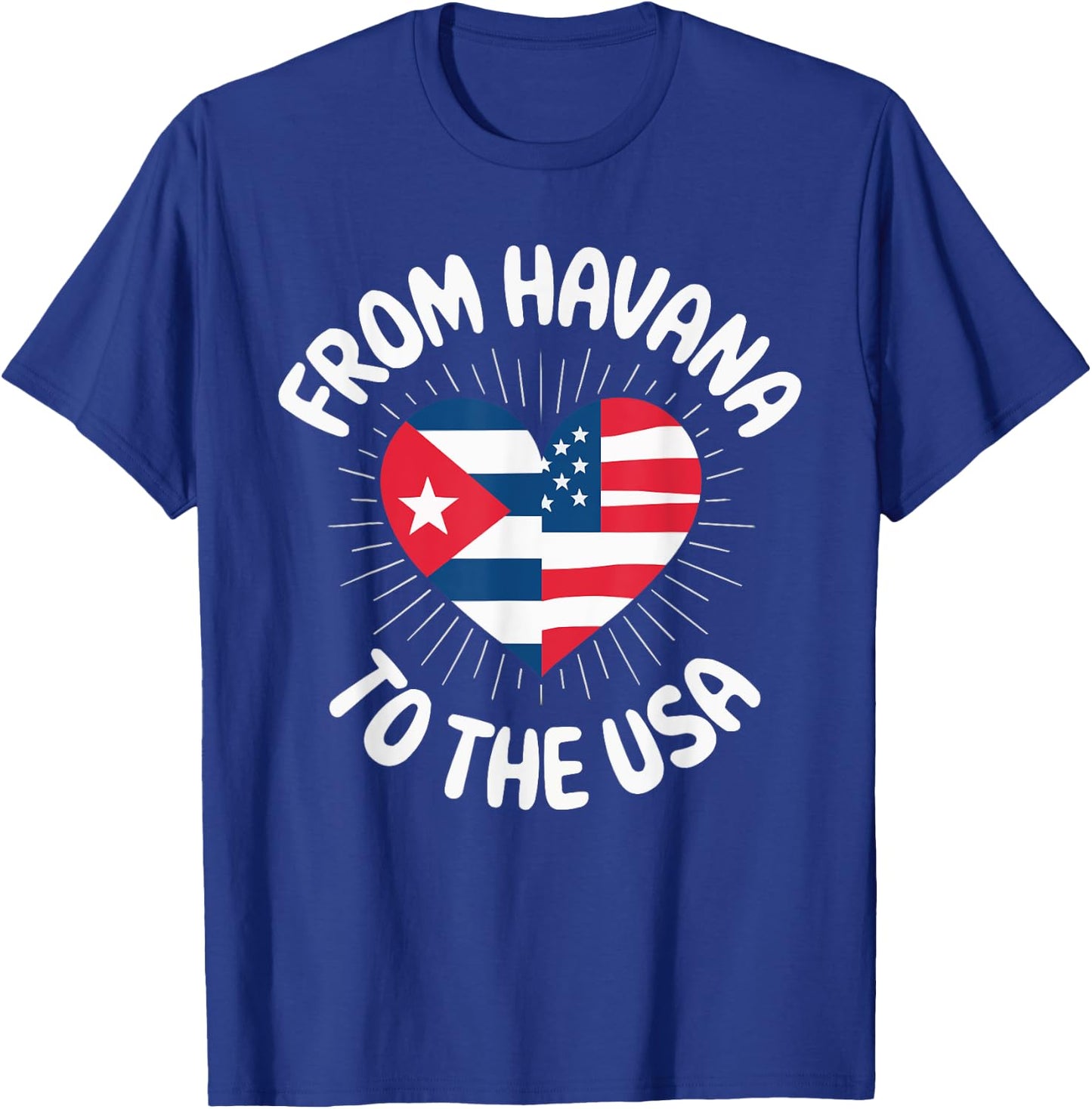 Half Cuban Half American Country USA Flag Cuba America T-Shirt - T-Shirt | Royal