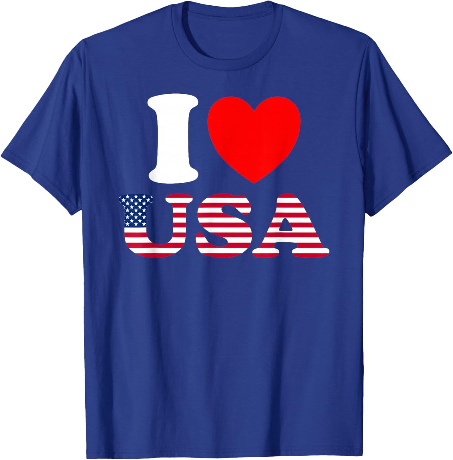 I Heart USA, I Love USA - Fun United States of America T-Shirt - T-Shirt | Royal