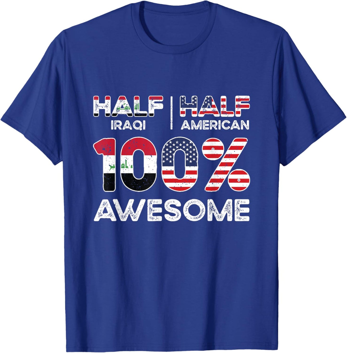 Iraqi American Patriot USA Grown Iraq US Flag T-Shirt - T-Shirt | Royal