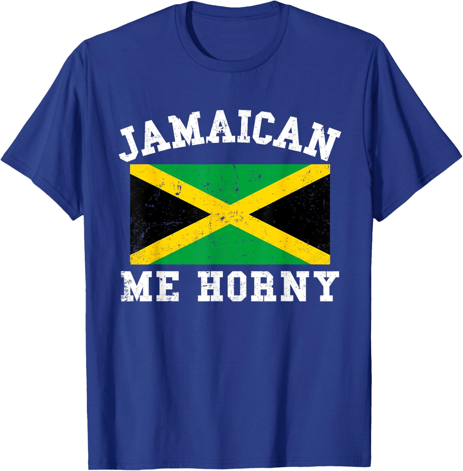 Jamaican Me Horny Shirt Jamaica Flag Caribbean Vacation Gift T-Shirt - T-Shirt | Royal