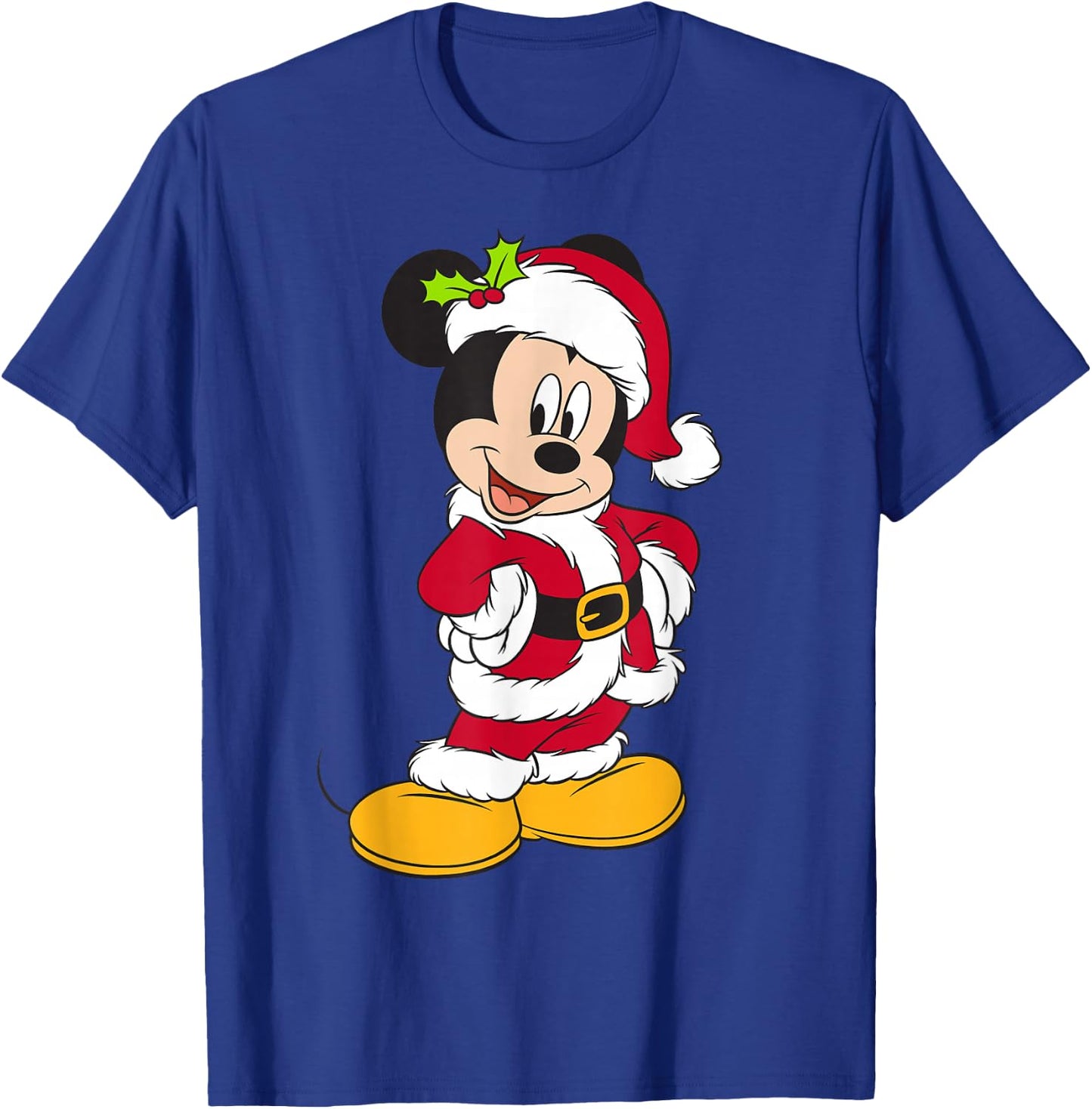 Disney Santa Mickey Mouse Holiday Short Sleeve T-Shirt - T-Shirt | Royal
