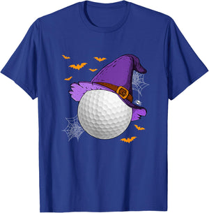 Golf Ball Witch Hat Pumpkin Spooky Halloween Costume T-Shirt - T-Shirt | Royal