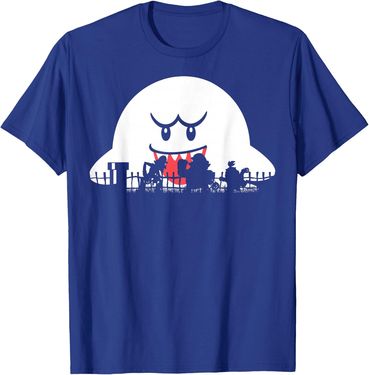 Super Mario Boo Trick Or Treat Halloween Silhouette T-Shirt - T-Shirt | Royal