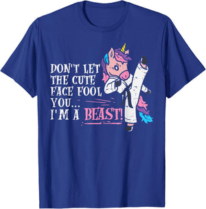 Karate Unicorn Cute Face Beast Taekwondo Martial Arts Women T-Shirt - T-Shirt | Royal