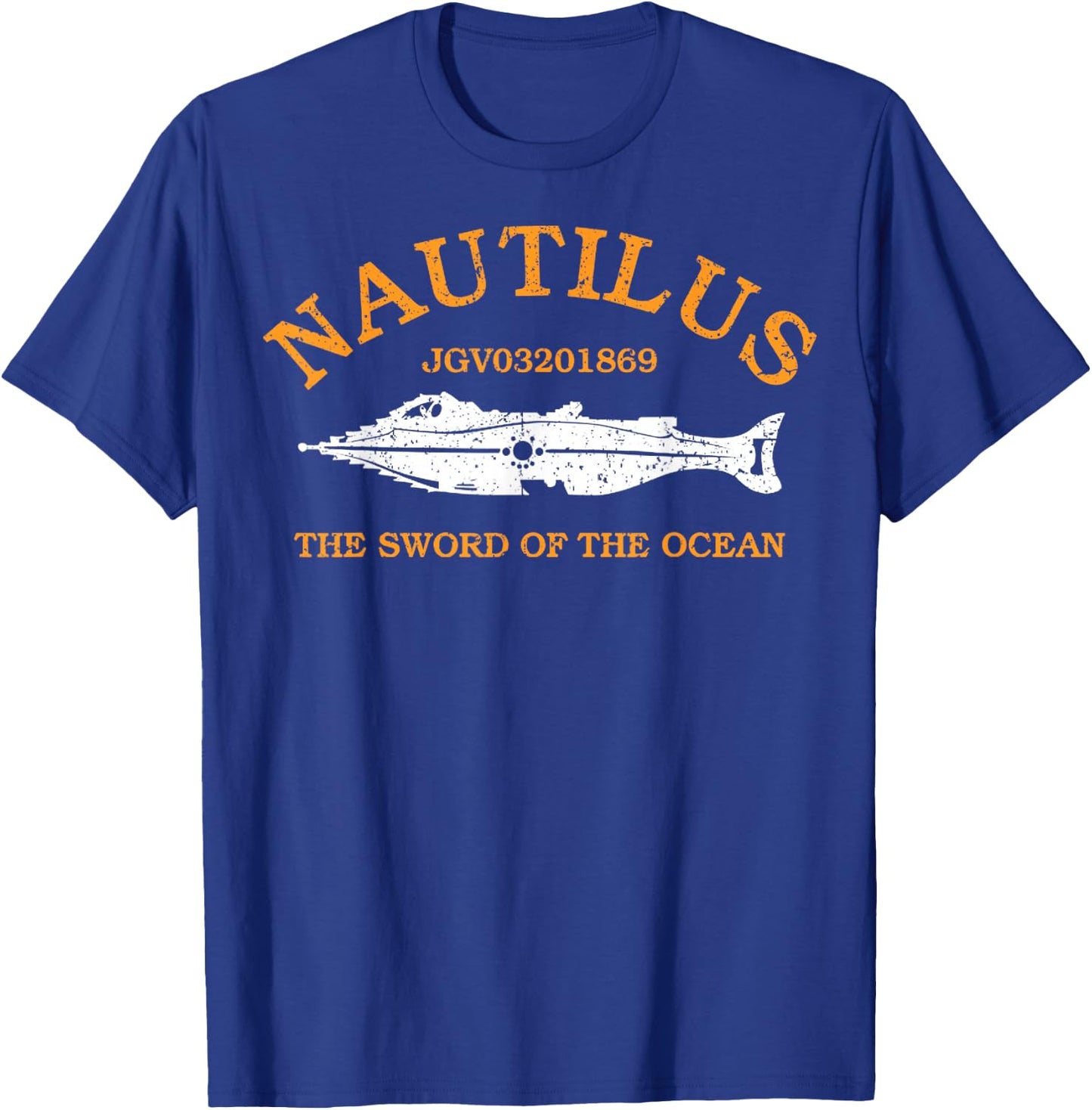 Vintage The Nautilus Black Retro Animal Graphic , -Adults, Small, Short Sleeve, Classic Fit, Cotton 90% Polyester 10% T-Shirt - T-Shirt | Royal