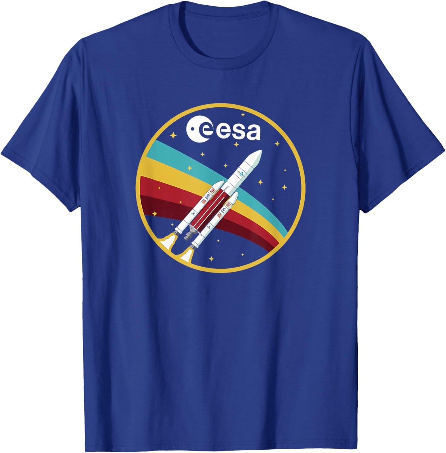 ESA European Space Agency Ariane 5 Rocket Vintage T-Shirt - T-Shirt | Royal
