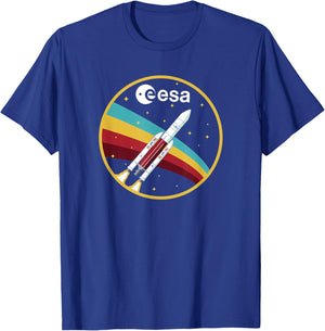 ESA European Space Agency Ariane 5 Rocket Vintage T-Shirt - T-Shirt | Royal