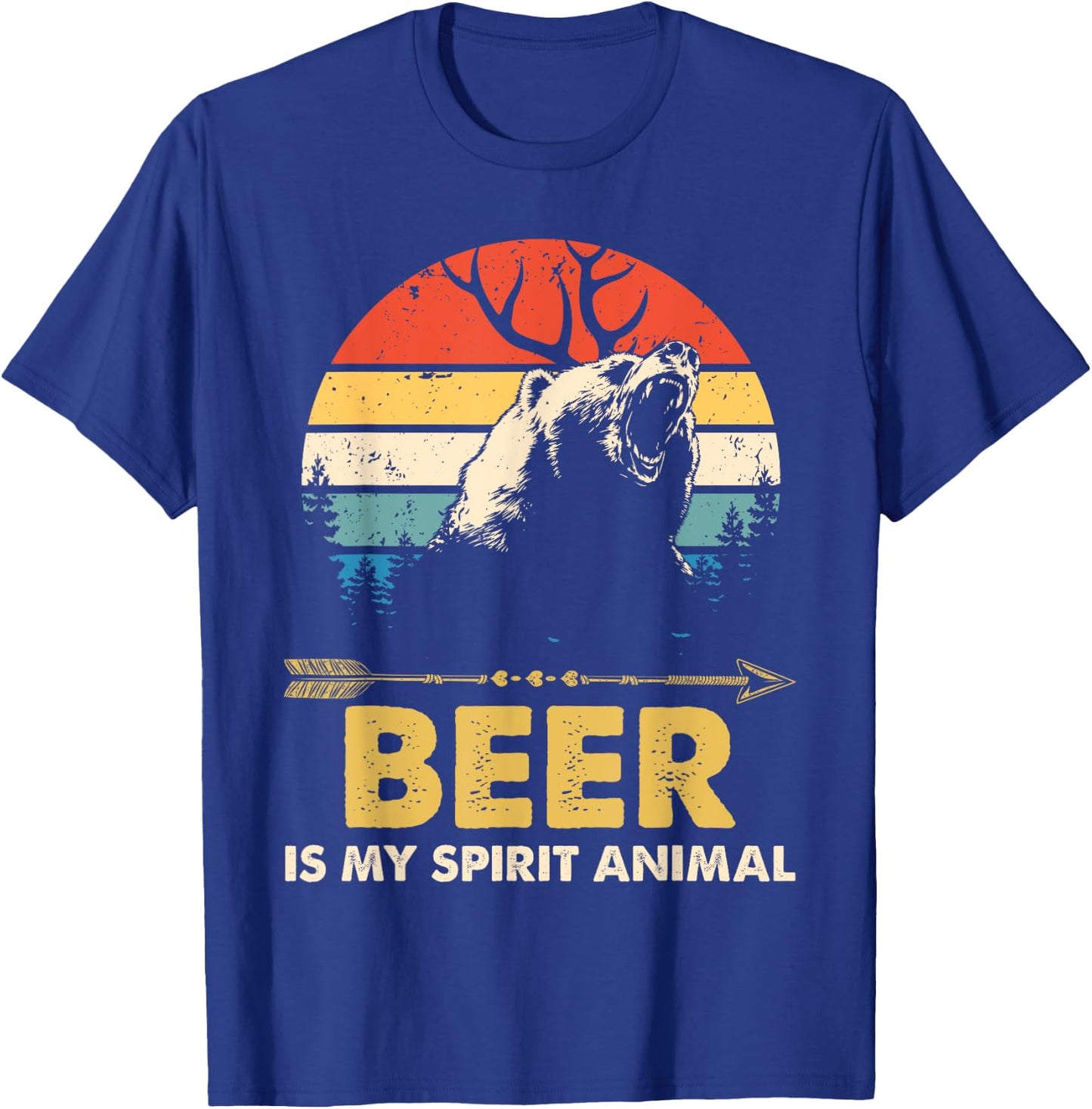 Beer Is My Spirit Animal Bear Deer Beer Gift T-Shirt - T-Shirt | Royal