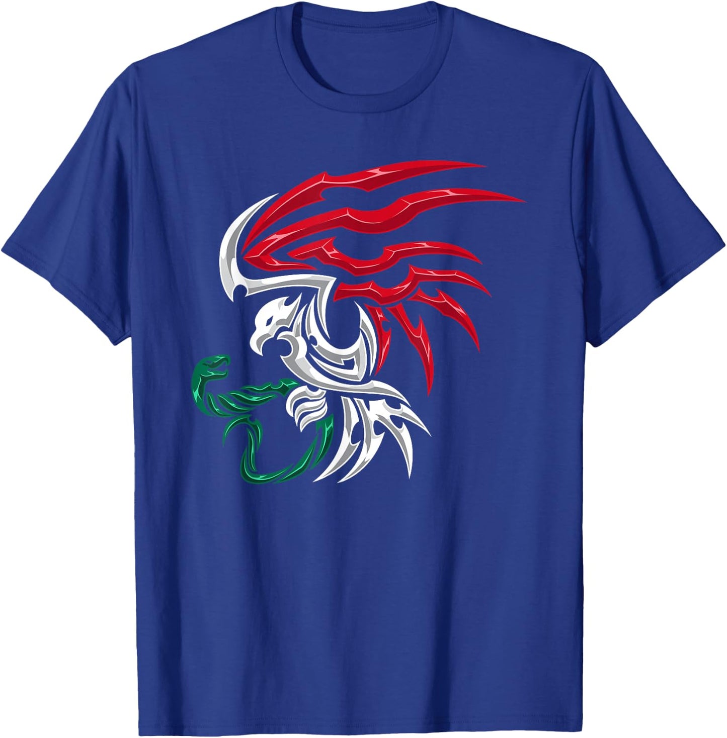 Mexico Flag - Mexican Coat of Arms Tribal Style T-Shirt - T-Shirt | Royal