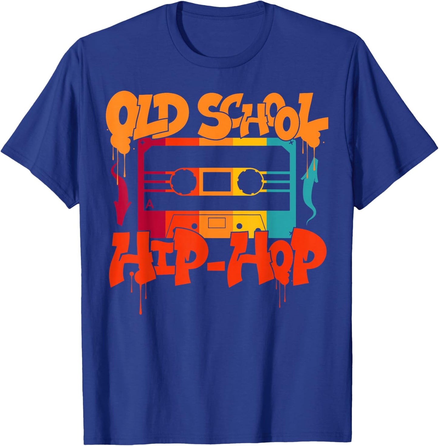 Retro Old School Hip Hop 80s 90s Graffiti Cassette T-Shirt - T-Shirt | Royal