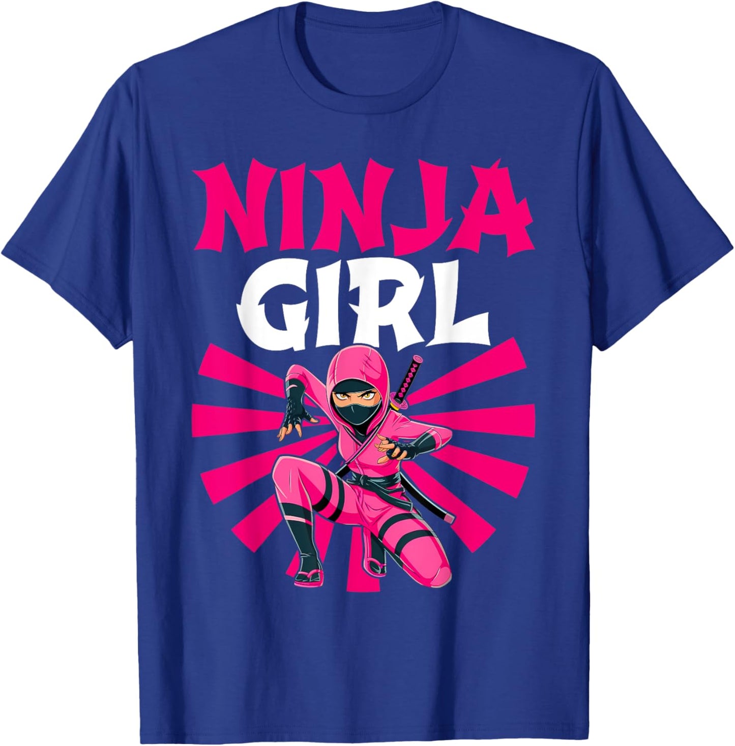 Cool Ninja Art Girls Shinobi Ninja Training Ninja T-Shirt - T-Shirt | Royal