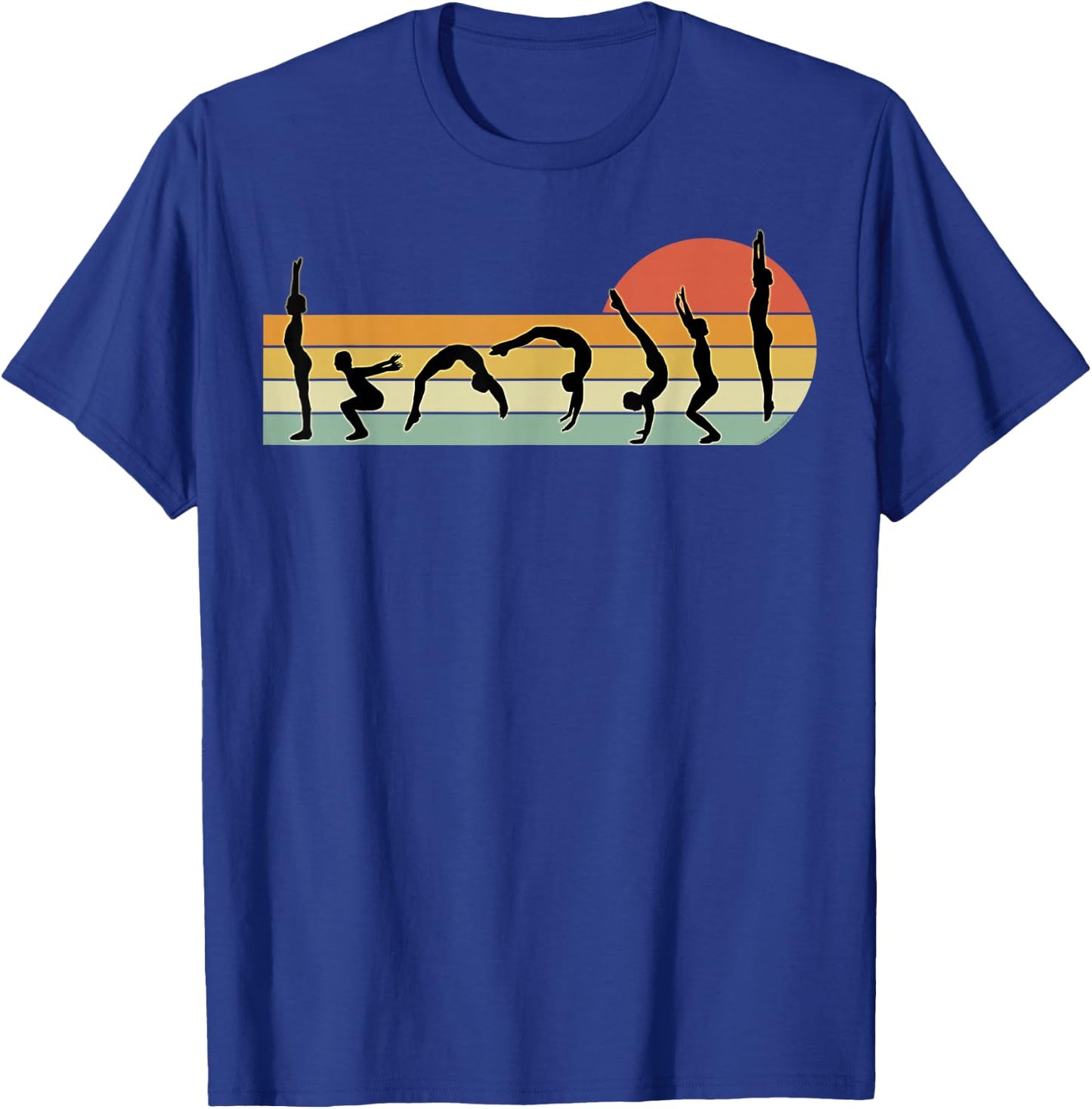 Cool Gymnasts Retro Sunset Girls Gymnastics T-Shirt - T-Shirt | Royal