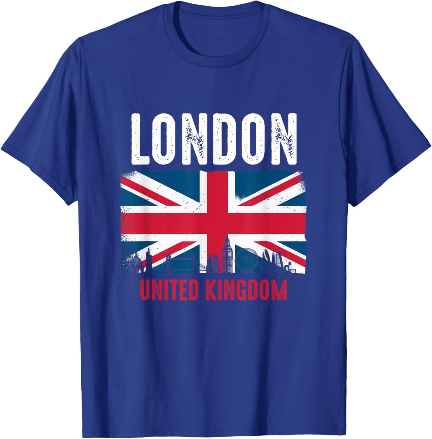 London England United Kingdom Flag Vintage UK British City T-Shirt - T-Shirt | Royal