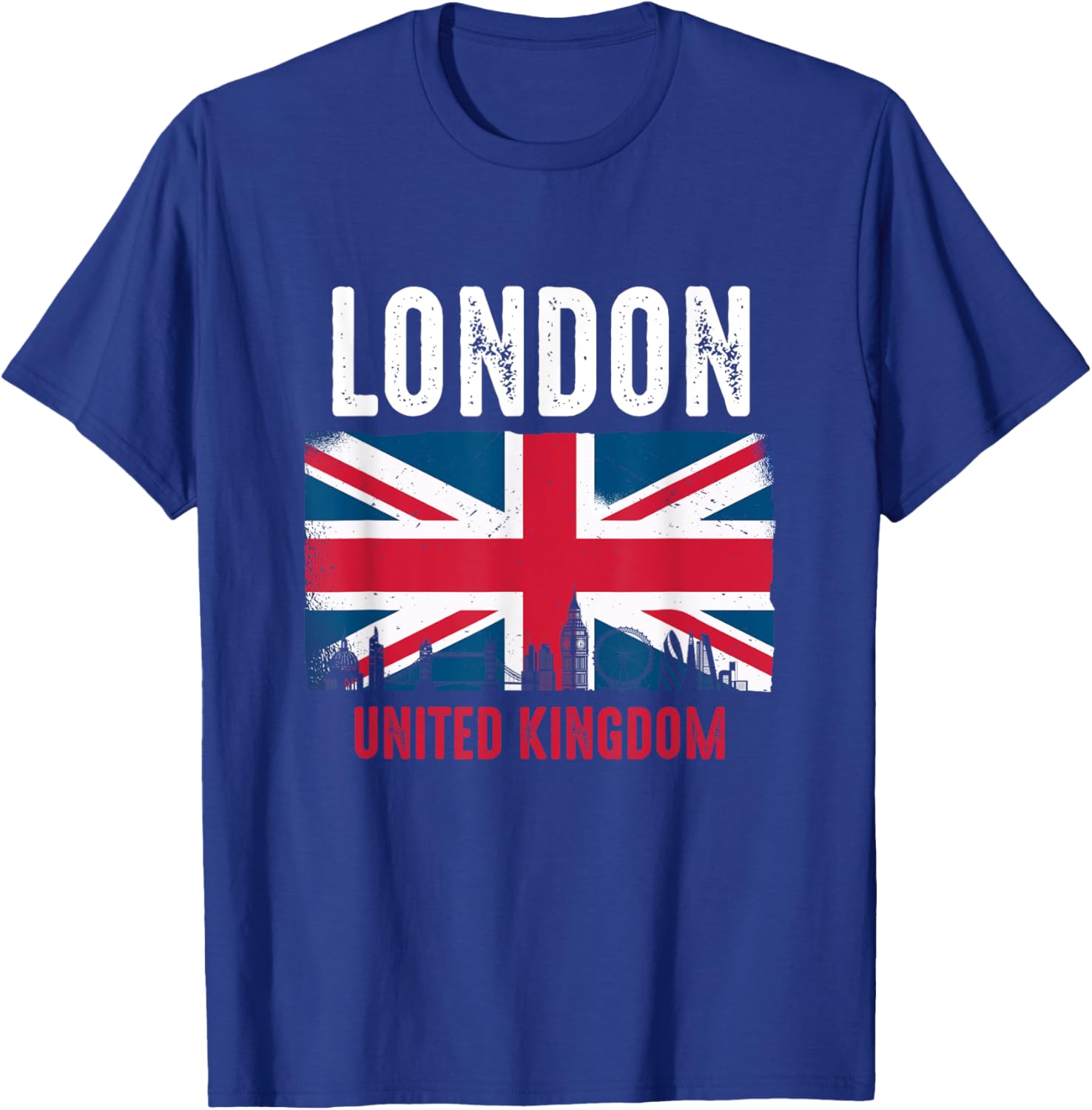 London England United Kingdom Flag Vintage UK British City T-Shirt - T-Shirt | Royal