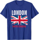 London England United Kingdom Flag Vintage UK British City T-Shirt - T-Shirt | Royal