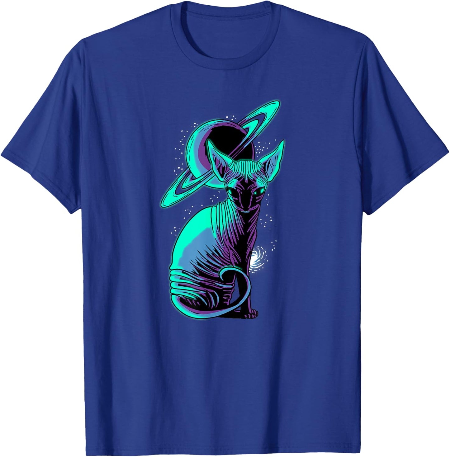 Galaxy Saturn Planet Sphynx Cool Cat Feline Cat Lover Gift Women Kids T-Shirt - T-Shirt | Royal