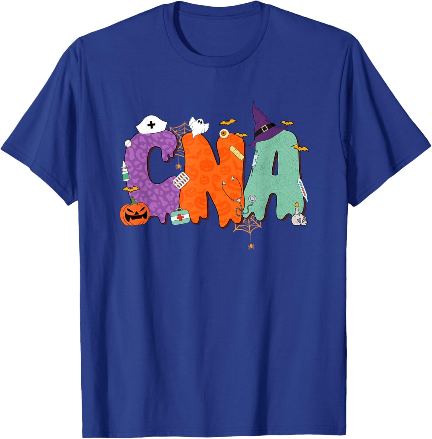 Halloween CNA Certified Nurse Assistant Nursing Aide Staff T-Shirt - T-Shirt | Royal