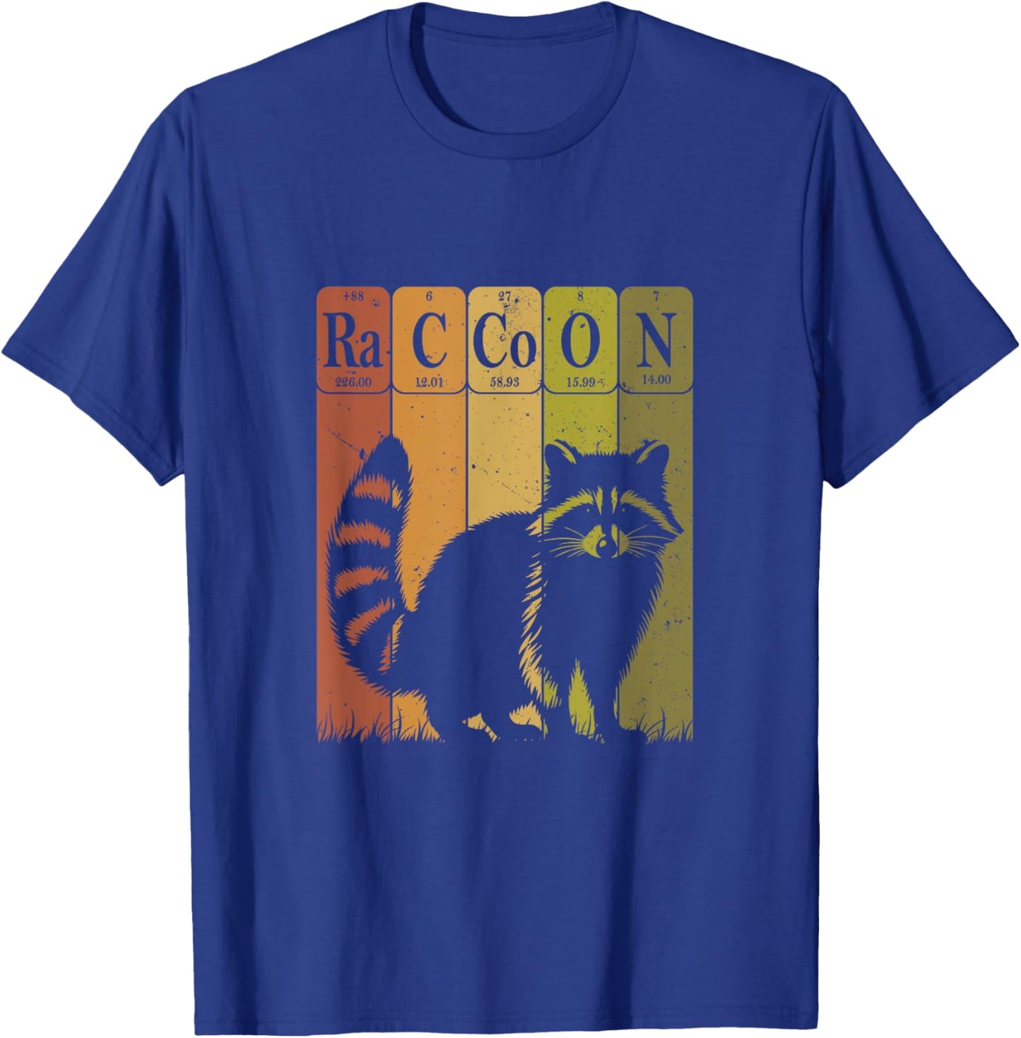 Raccoon Periodic Table of Elements Shirt Chemistry Racoon T-Shirt - T-Shirt | Royal